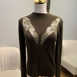 Lace Sweater Olive Green